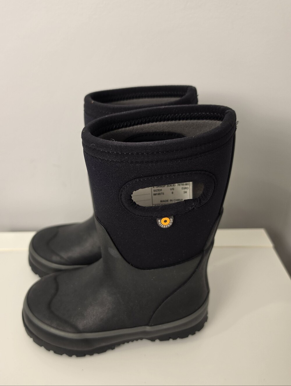 Bogs Kids Grasp Solid Waterproof Winter Rain Boots Black Toddler Infant Size 8 - Picture 16 of 16